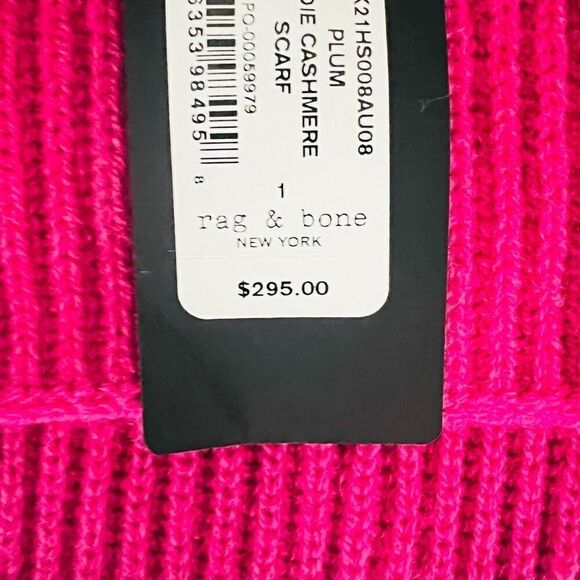 RAG & BONE Addie Cashmere Scarf Wrap, 100% Cashmere,‎ Cozy Warm, Plum, NWT - Picture 5 of 11